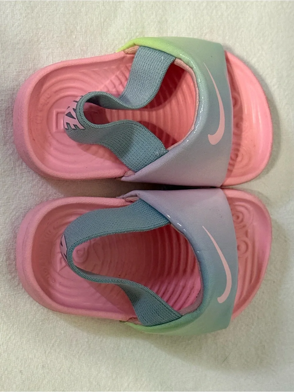Nike Kawa SE Baby Girl’s 4C Pink & Gray Slingback Slide Sandal